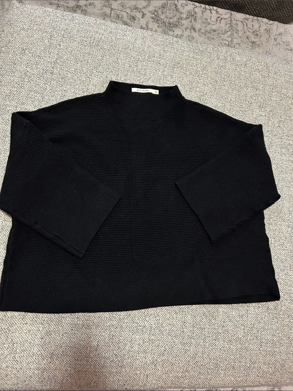 Ellison oversized Relaxed Black Ribbed Sweater